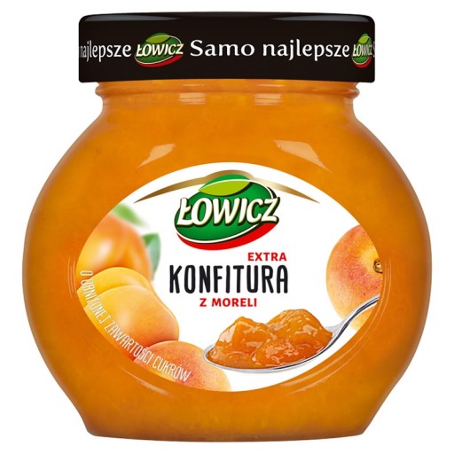 Łowicz Extra marhuľový džem, s nízkym obsahom cukru 240g