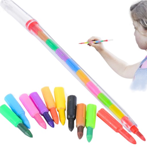 pastelka 10 farieb na sebe farebné ceruzky 10v1 sada pasteliek hra zábava