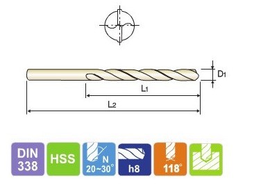 Vŕtačka NWKa Fi 3,9 mm HSS DIN338