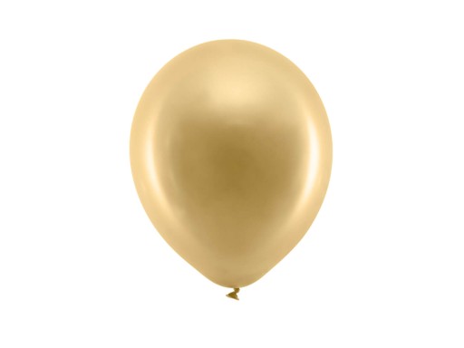 Dúhové kovové zlaté balóny - 30 cm - 10 ks.
