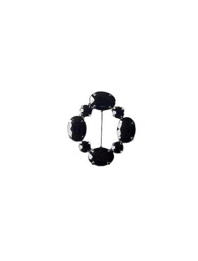 Spona s veľkými kameňmi - čierna 5cmx4,5cm