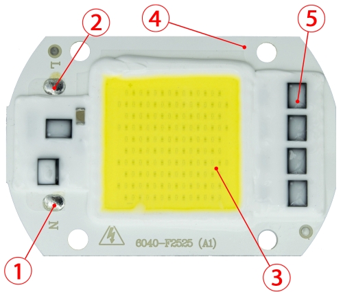 COB LED 50W 4700lm BIELA 60x40mm 230V + past.