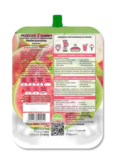 Guava pyré 100% 250 g Purena