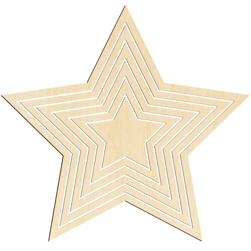 Drevené podstavce makramé STAR 5KS Star makramé prsteň vyrobený z preglejky