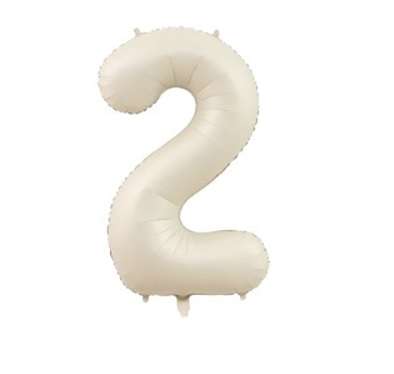 Krémový fóliový balón číslo 2, 75 cm