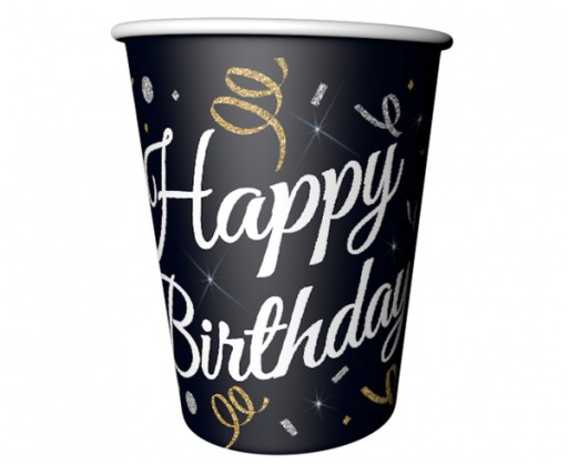 HAPPY BIRTHDAY PLES, papier, 250 ml, 6 kusov