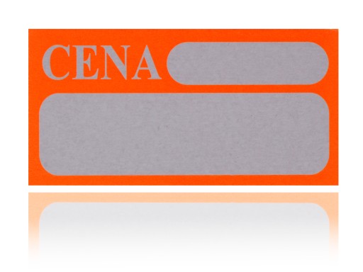 KARTÓNOVÉ ETIKETY ETIKETY CENNÍK 4x8 CM CENNÍK