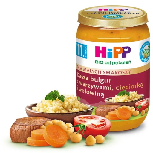 HiPP BIO pre generácie, bulgur so zeleninou, cícerom a hovädzím mäsom 220 g