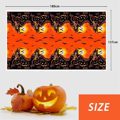 Obrus 137x180cm na halloweensku vodeodolnú tekvicovú dekoráciu na stôl