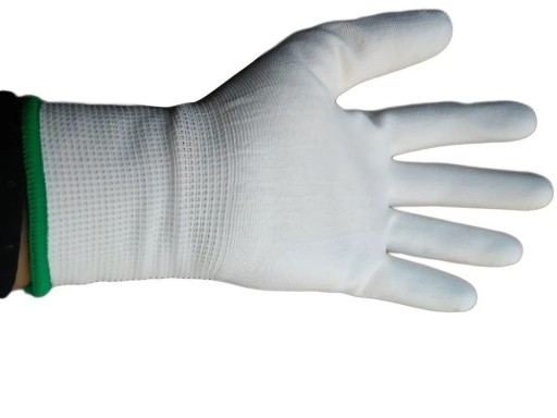 Pracovné rukavice potiahnuté PU Biela veľkosť 9 balenie 10 párov