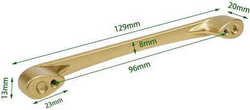 2x NÁBYTKOVÁ ÚCHYTKA 96 mm ZLATÁ MATNÁ