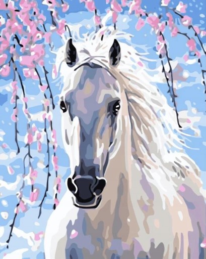 Diamant MOSAIC HORSE Diamantový obraz zošit BIELY KÔŇ 30x40cm