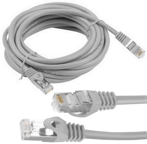 LAN ETHERNET internetový sieťový kábel cat 6 FTP RJ45 1,5m krútený pár Šedá