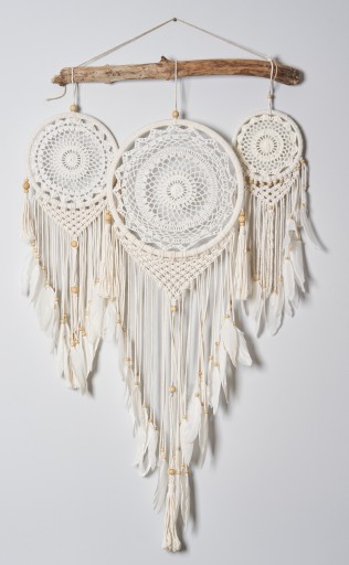Macrame struna 3 mm Prírodná biela. Skrútený na lapač snov na 100 metrov