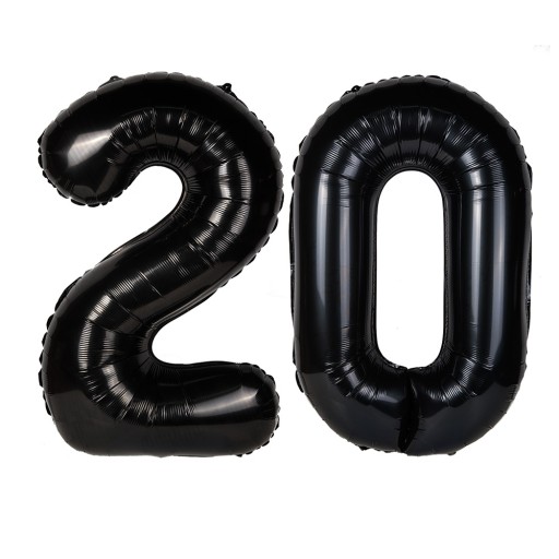 Čierne narodeninové balóny na 20. narodeniny