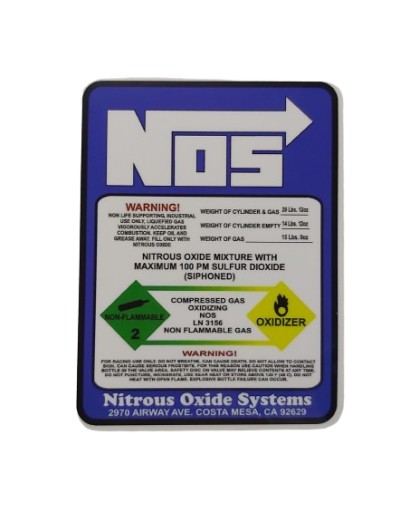NÁLEPKA NOS NITRO OXIDE SYSTEMS 7,2 x 9,5 cm