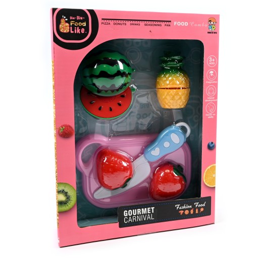 OVOCIE ANANÁS VODNÝ MELÓN JAHODA UMELÉ POTRAVINY NA KRÁJANIE NA VELKÝ ZAH.