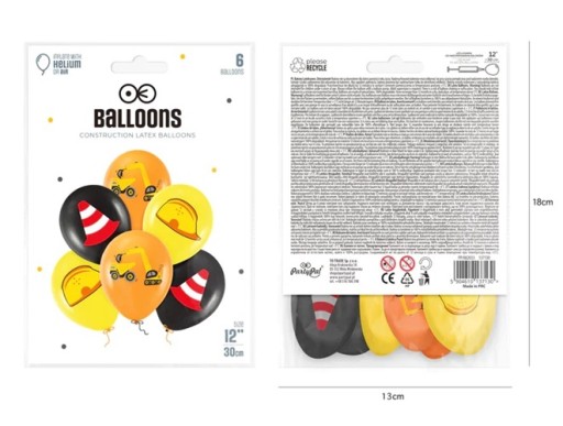 NARODENINOVÉ BALÓNKY DEKORÁCIA PRILBA NA BALENIE MIX 6x