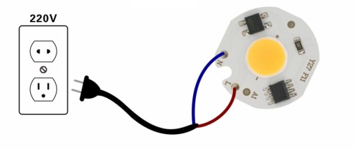 LED COB 3W Teplá biela 230V BEZ NAPÁJANIA