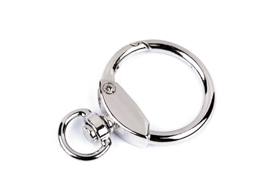 Okrúhla kovová karabína 30x45mm, nikel
