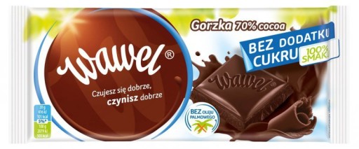 Horká čokoláda bez cukru Wawel 90 g