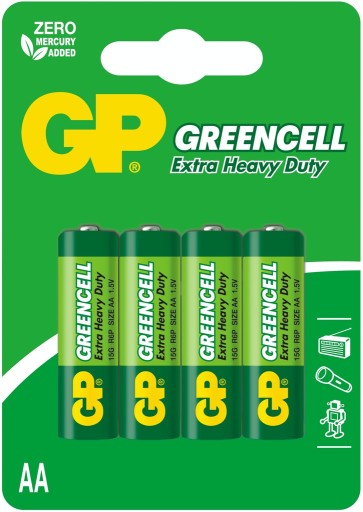 BATÉRIA R6 GREENCELL 1,5V TYP AA 4ks GP BLISTER