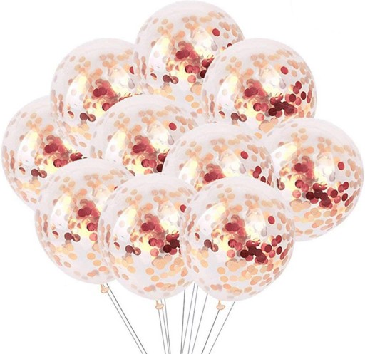 Konfetové balóniky Rose Gold 10 ks, 30 cm