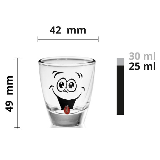 Kieliszek Barryłka 25ml KPL6 Humor na vodku, likér