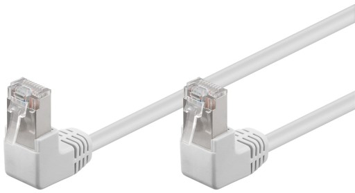 CAT 5e sieťový kábel 2x90° F/UTP Biely 3m