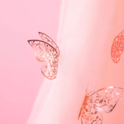Ozdobné čipkované motýle rose gold rosegold 12 ks