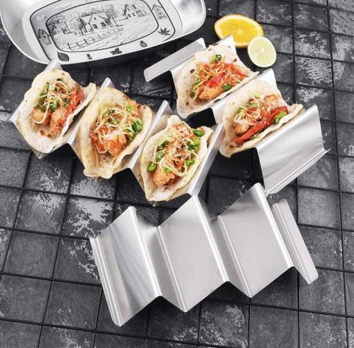 OCEĽOVÁ RANDOVÁ RÚČKA NA PODÁVANIE NA SNACK TACOS