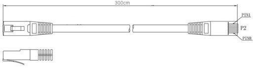 PATCHCORD GETFORT TWISTED PAIR CAT.5E FTP 3m šedá