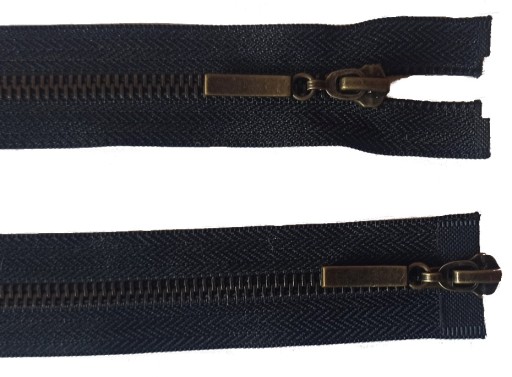 KOVOVÝ Zips - 70 cm DVOJTAK OXYDA - ČIERNA