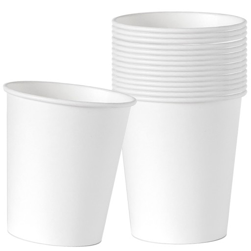 Papierová šálka na kávu, čaj a kávu so sebou, biela, 250 ml, 50 ks