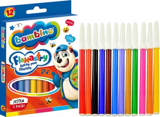 Fixky, fixky, školské perá, 12 intenzívnych farieb Bambino