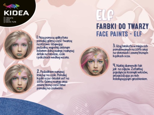 FARBY NA TVÁR UMÝVAJÚCE NÁLEPKY NA VLASY SADA ELF DISPOSSIEM