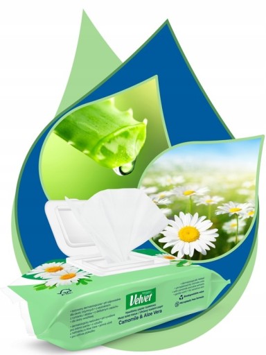 Vlhčený toaletný papier VELVET CHAMOMILE 48