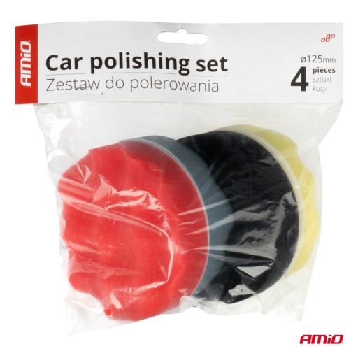 Leštiaca sada leštiace hubky na suchý zips 4 ks 125 mm AMIO-03710