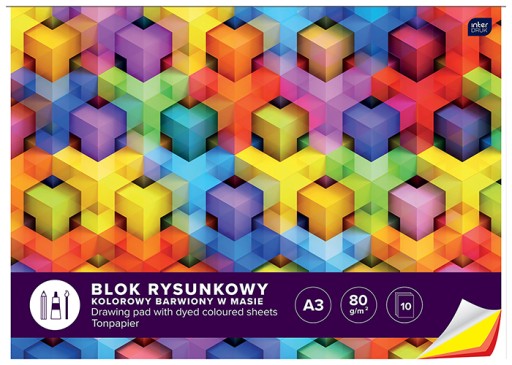 Interprint, A3, farebný blok na kreslenie, 10 listov na kreatívnu prácu