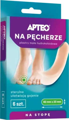 MALÉ hydrokoloidné náplasti na pľuzgiere 60x20mm, 6 kusov APTEO