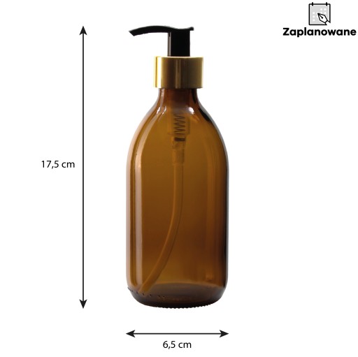SKLENENÁ FĽAŠA s pumpičkou a dávkovačom mydla, 0,3l 300ml