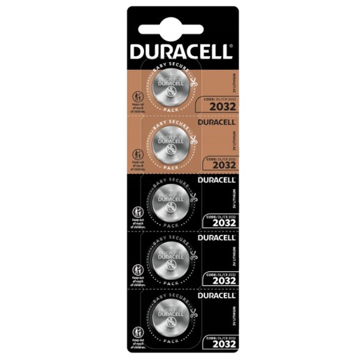 5x GOMBÍKOVÉ BATÉRIE Duracell DL-2032 3V