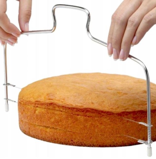 NÔZ NA PIŠTOVÉ TORTY 30CM 2 STRUNKY NA VYKRAJOVANIE PIŠKOTY