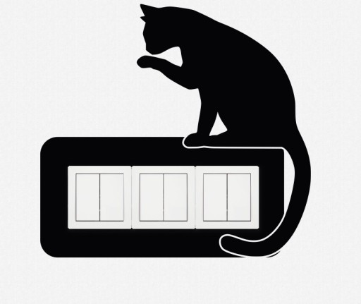 NÁLEPKA na trojkontaktný SWITCH Cat Kitten do obývačky