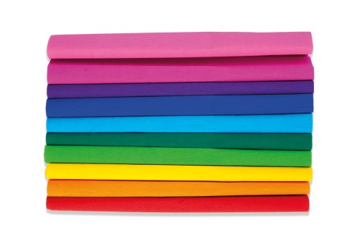 Krimpovaný hodvábny papier 25 x 200 cm RAINBOW 10 roliek Happy
