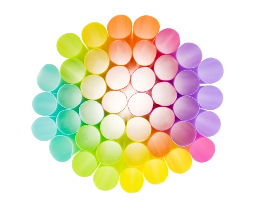 JUMBO PASTEL MIX PLASTOVÁ TUBA Slamky NA NÁPOJE NÁPOJE 24cm 250ks