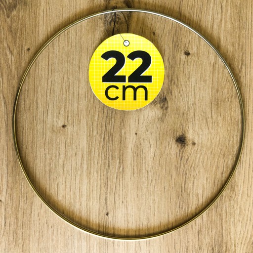 ZLATÝ kovový prsteň na lapač snov, 22 cm