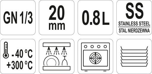 GASTRONOMICKÁ NÁDOBA Z NEREZU GN 1/