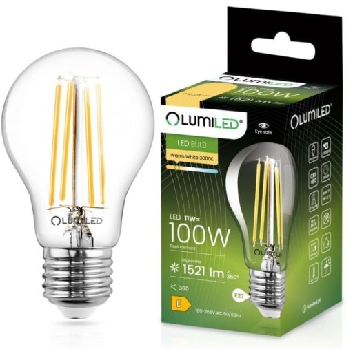 LUMILED LED ŽIAROVKA E27 A60 11W=100W 1521lm 3000K TEPLÁ FARBA 360°