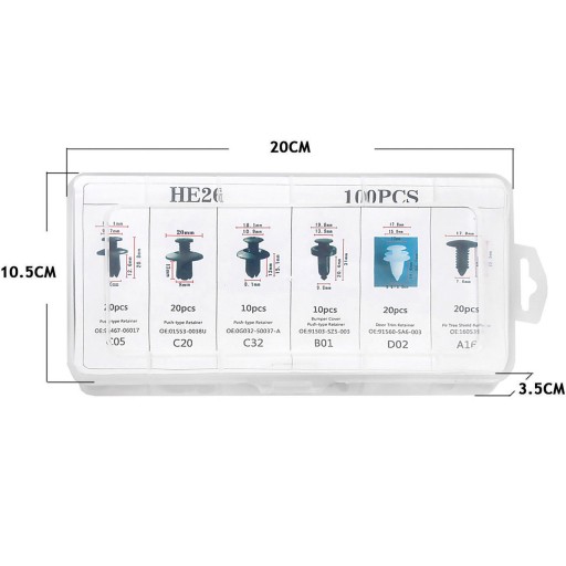 Spony Pins Sponky Sťahovák autopoťahov SET Sada 103 ks